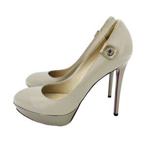 Luciano Padovan Tan Leather Platform High Heel Stiletto Pumps Shoes 40 EU NIB
